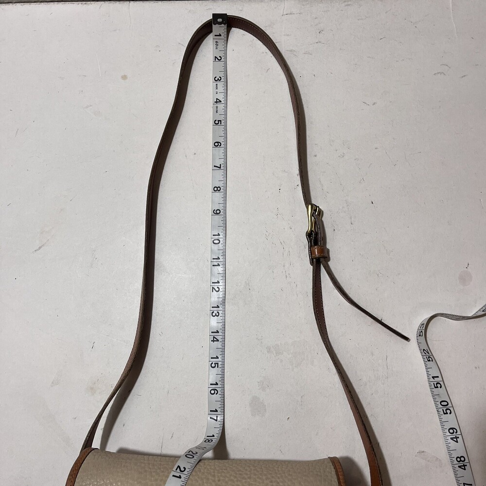 Vintage Dooney & Bourke Purse R25 Medium Essex Bone British Tan Leather - Picture 10 of 16